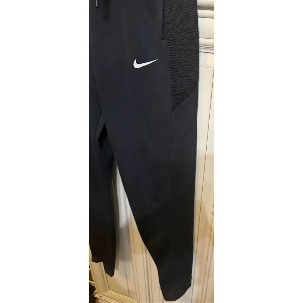 Nike Youth Dri-Fit Showtime Basketball Jogger Pants Black White Size Small